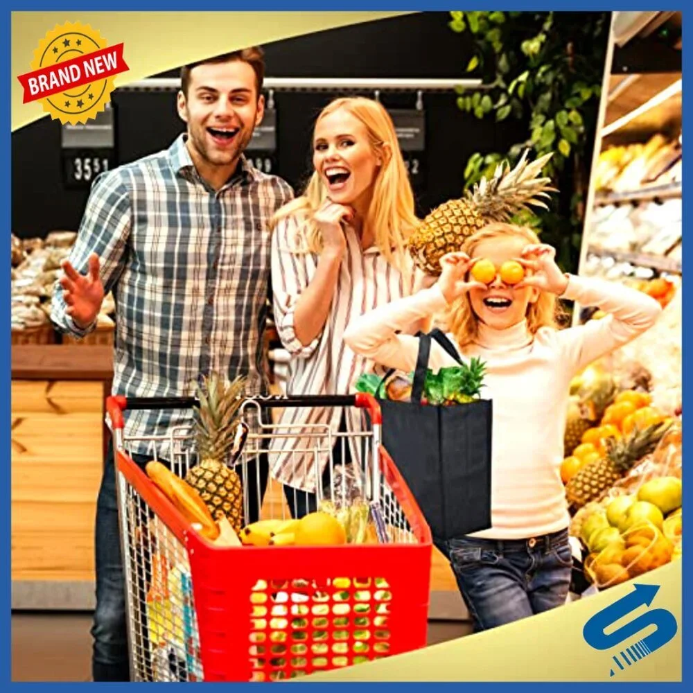 Reusable Grocery Tote Bags Non Woven Polypropylene Foldable Storage